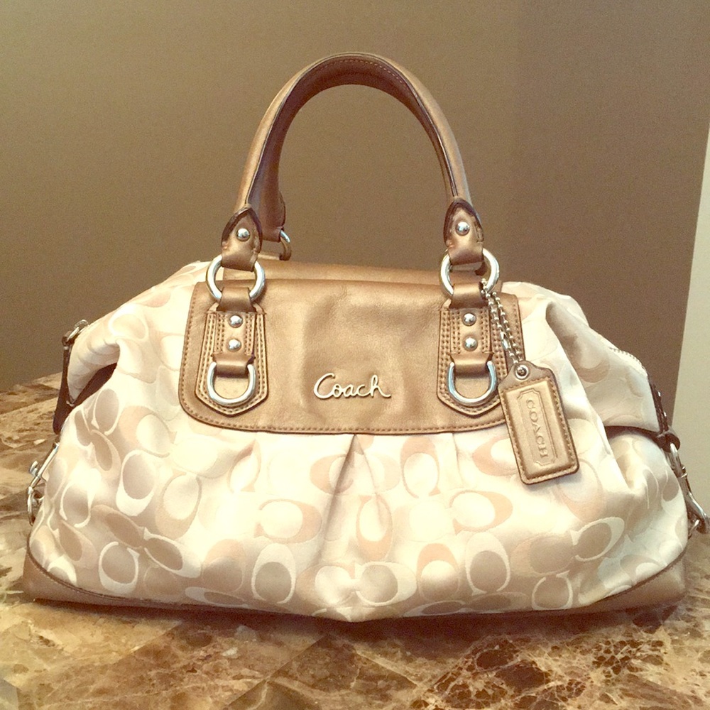 COACH Jaquard & Leather Satchel